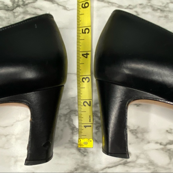 Vintage Salvatore Ferragamo Black Leather Patent Cap Toe Signature Heels 8.5 - Picture 10 of 10